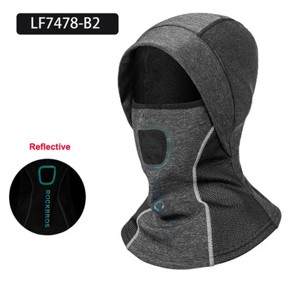 ROCKBROS Winter Cycling Face Mask Fleece Thermal Windproof Cycling Cap Balaclava Ski Fishing Skating Hat Snowboard Training Mask