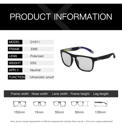 HOOLDW Men Photochromic Sunglasses Male Polarized Driving Sun glasses Women Sports Goggles Change Color Glasses Eyewear UV400