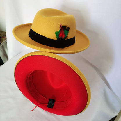 men hats feather men fedoras lady woolen felt church hat unisex  bowknot  jazz hat for men and women