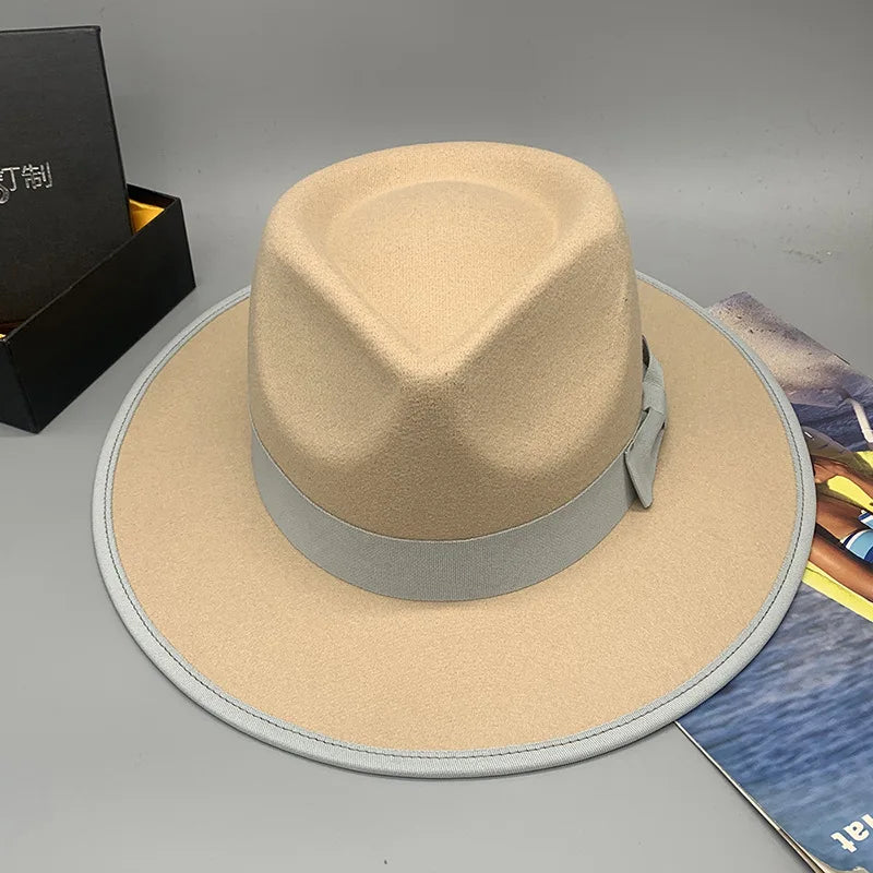 men hats feather men fedoras lady woolen felt church hat unisex  bowknot  jazz hat for men and women