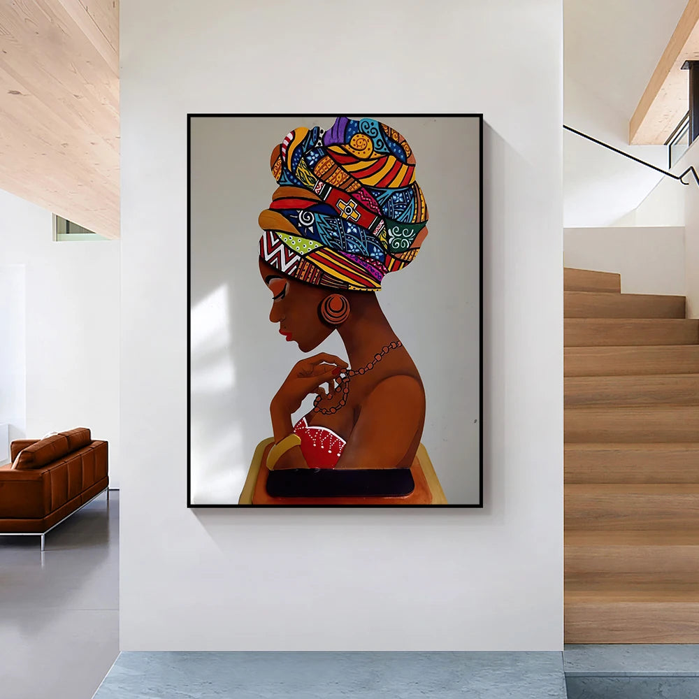 Abstract Figure Canvas Painting African Women Portrait Posters And Prints Wall Art for Living Room Home Decor Picture No Frame
