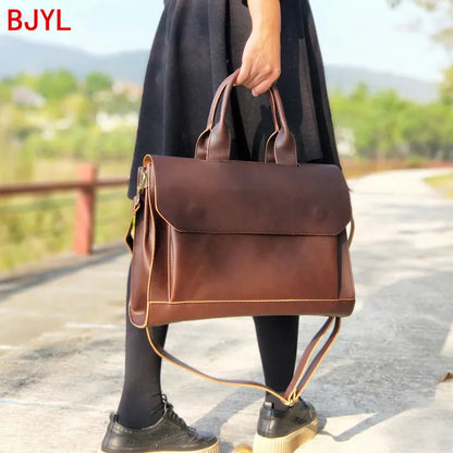 2021 New Women Handbags ladies business A4 file briefcase 14 inch laptop bag female leather shoulder messenger bag travel bags