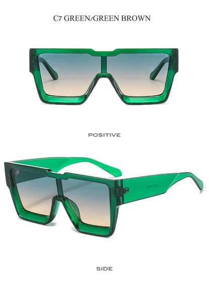 OEC CPO Oversized One Piece Sqaue Sunglasses Women Fashion Big Frames Sun Glasses For Men Brand Eyeglasses Ladies Eyewear UV400