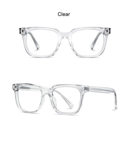 Square Transparent Gray Reading Glasses Men Fashion Computer Eyeglasses Women Blue Light Blocking Optics Presbyopic Glasses