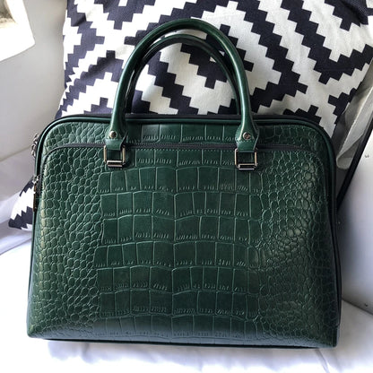 Oyixinger 2024 Women's Bag Professional Business Women Shoulder Bag Leather Briefcase For 14-inch Laptops Fashion Solid Handbags