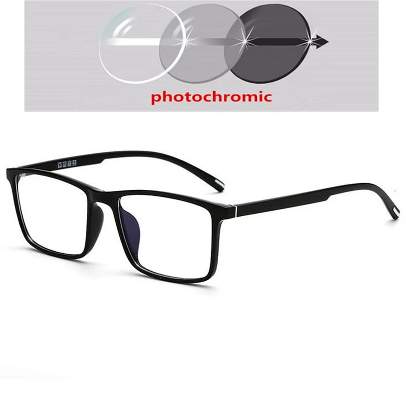 0 -0.5 -0.75 -1.0 To -6.0 Minus Degree TR90 Square Prescription Eyeglasses Women Men Ultralight Business Computer Optical Glasse