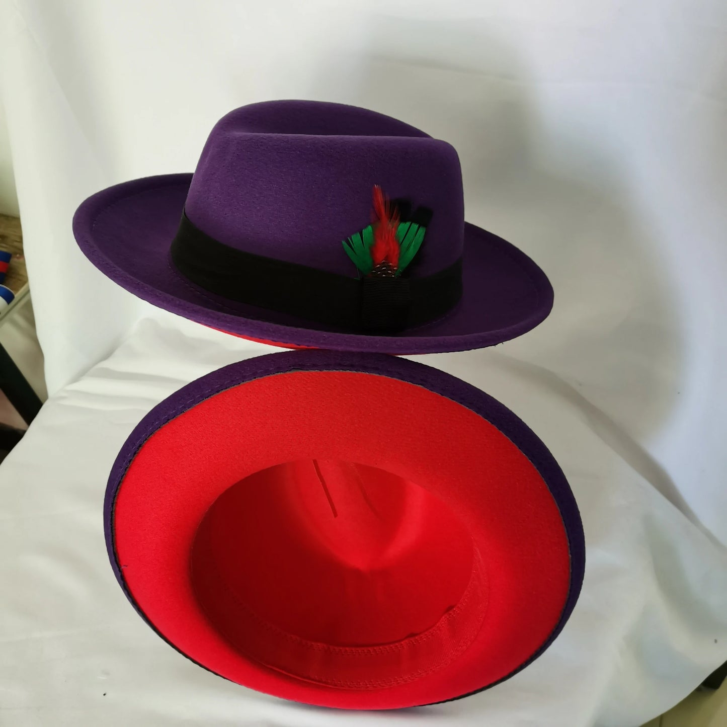 men hats feather men fedoras lady woolen felt church hat unisex  bowknot  jazz hat for men and women