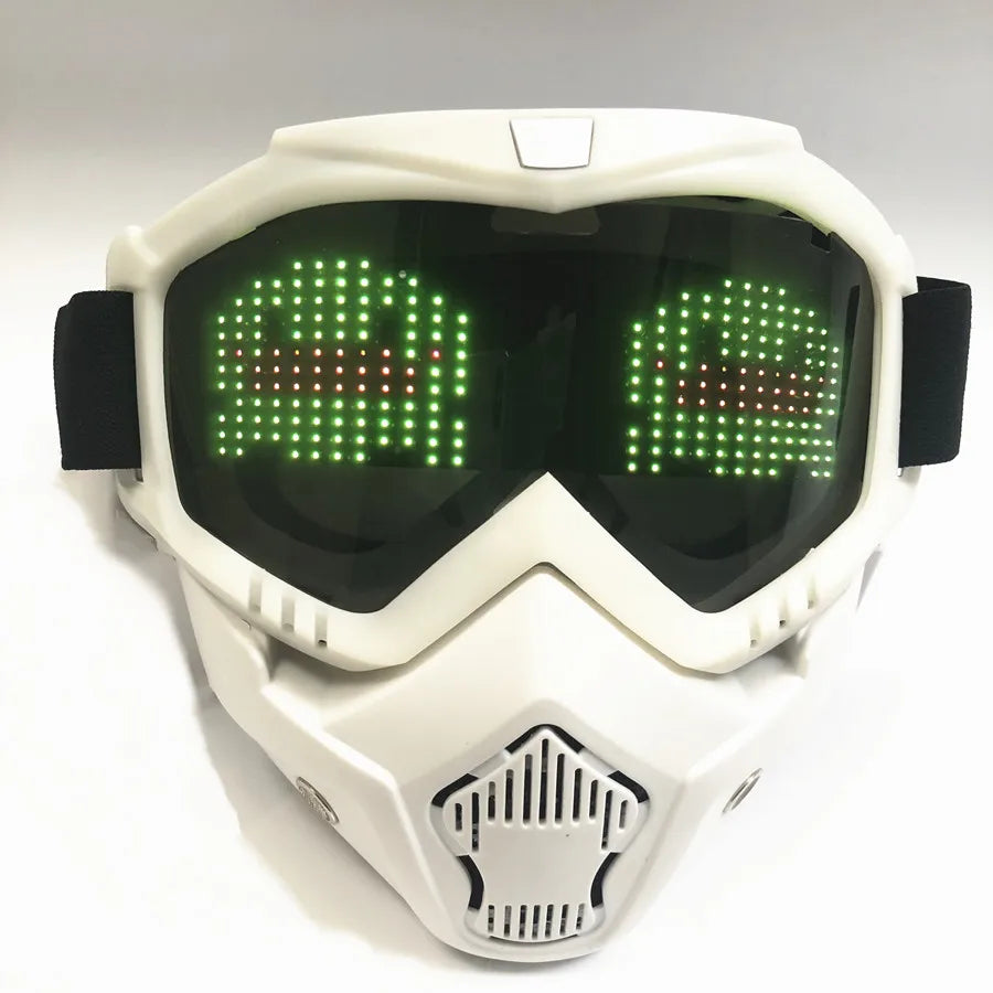 Color Bluetooth LED Display Light Up Mask Programmable Party Carnival LED Ski Goggles DIY Goggles Glasses Boy Gift Toy