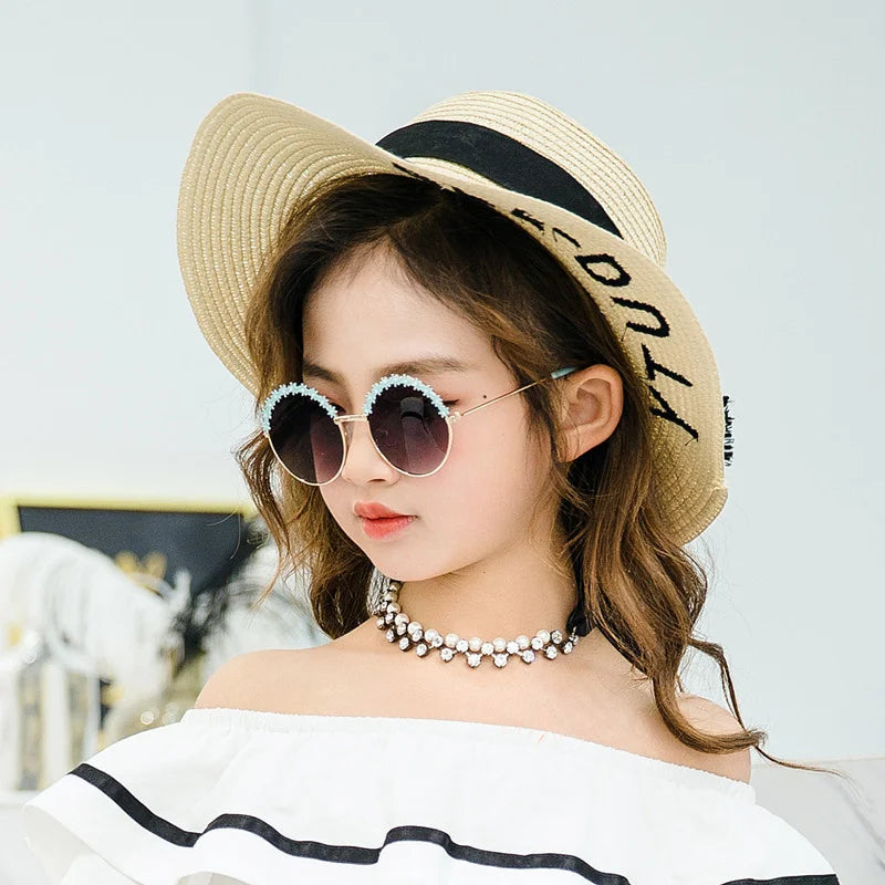 2025 Sunglasses children's glasses flower fashion New Sunglasses children's round children's Metal