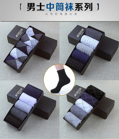 Men's patterned colorful cotton business socks compression socks sokken heren fashion chaussettes dress bamboo socks