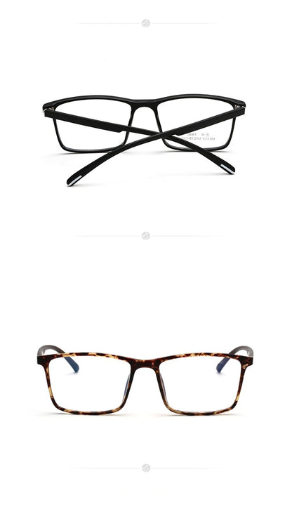 0 -0.5 -0.75 -1.0 To -6.0 Minus Degree TR90 Square Prescription Eyeglasses Women Men Ultralight Business Computer Optical Glasse