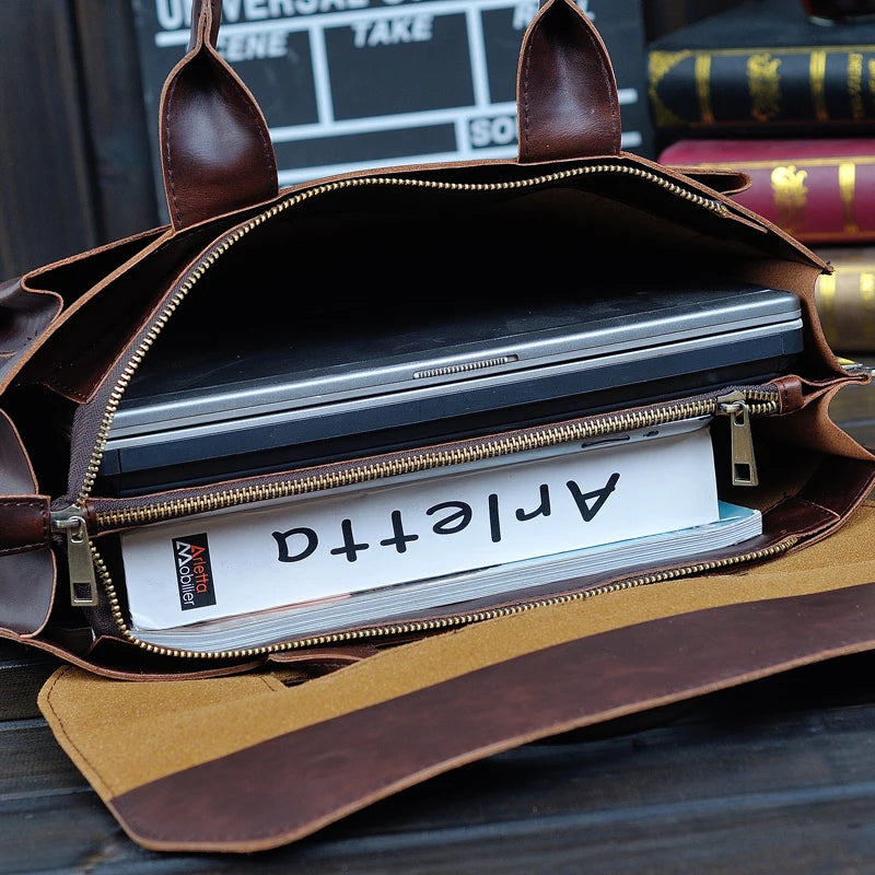 2021 New Women Handbags ladies business A4 file briefcase 14 inch laptop bag female leather shoulder messenger bag travel bags