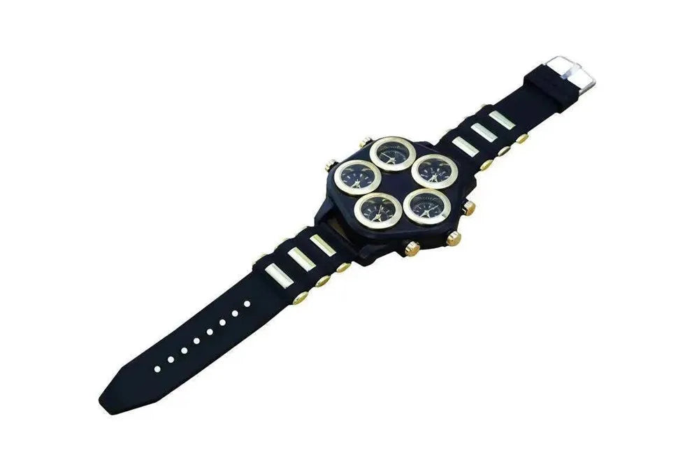 Five Movement Sport Big Dial Extra Large Dial Stylish Guy's Hip Hop Watch Cool Punk Men's Quartz Watch Male Clock Time Hour