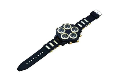 Five Movement Sport Big Dial Extra Large Dial Stylish Guy's Hip Hop Watch Cool Punk Men's Quartz Watch Male Clock Time Hour