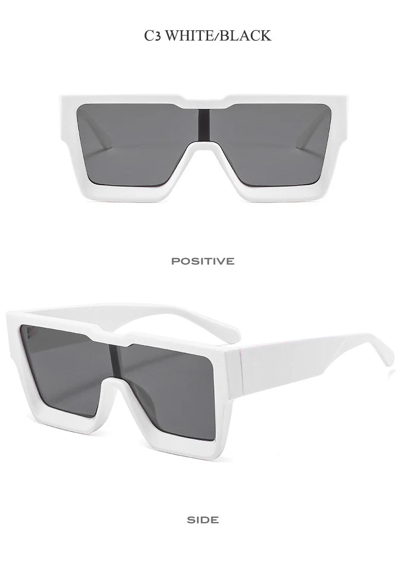 OEC CPO Oversized One Piece Sqaue Sunglasses Women Fashion Big Frames Sun Glasses For Men Brand Eyeglasses Ladies Eyewear UV400