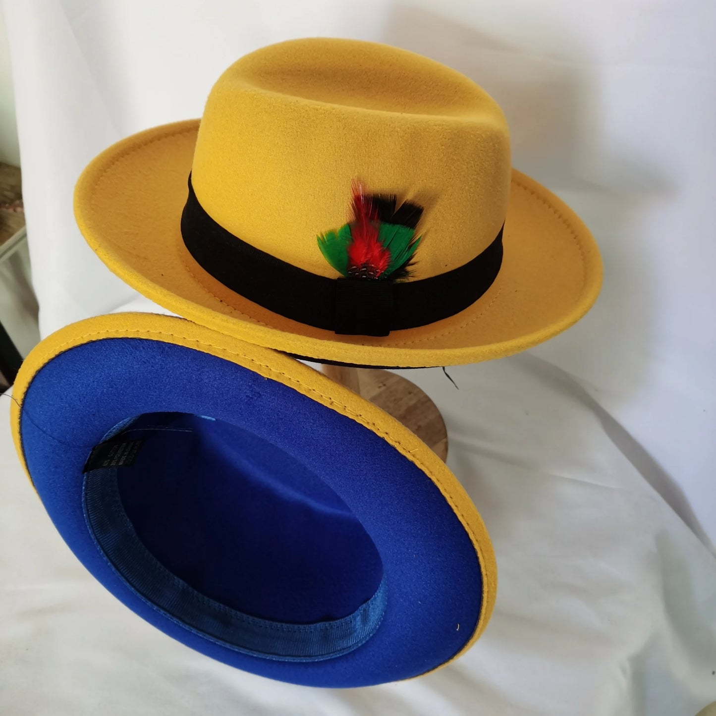 men hats feather men fedoras lady woolen felt church hat unisex  bowknot  jazz hat for men and women