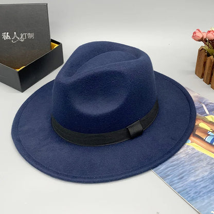 men hats feather men fedoras lady woolen felt church hat unisex  bowknot  jazz hat for men and women