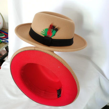 men hats feather men fedoras lady woolen felt church hat unisex  bowknot  jazz hat for men and women