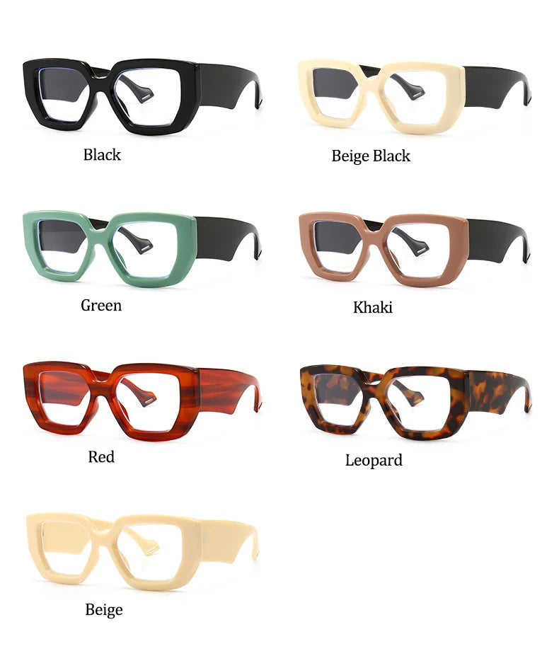 Brand Prescription Reading Glasses Frame Oversized Square Computer Transparent Women Eyeglasses Female Big Frame Optical Eyewear