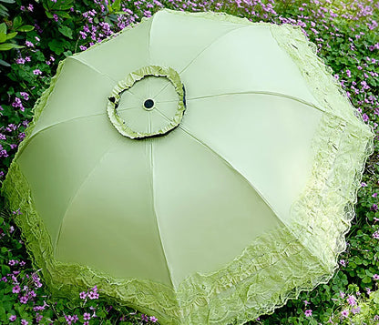 Lace Folding Umbrella Fashion UV Protection Parasol Princess Rain Umbrella Ultra Light Sun Umbrella Women