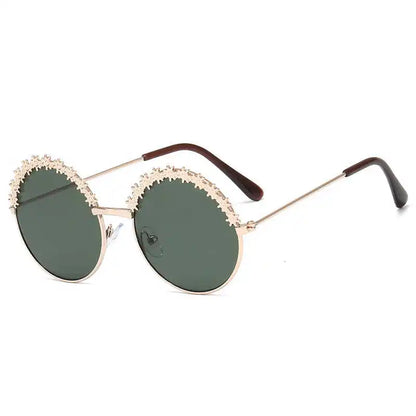 2025 Sunglasses children's glasses flower fashion New Sunglasses children's round children's Metal