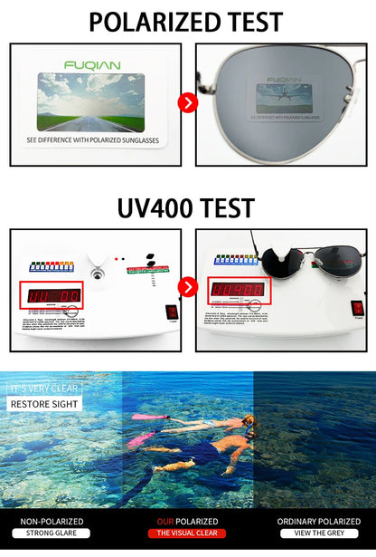 Classic Pilot Polarized Sunglasses Men Luxury Metal Black Aviation Sun Glasses Male Fashion Driving Vacation Shades UV400