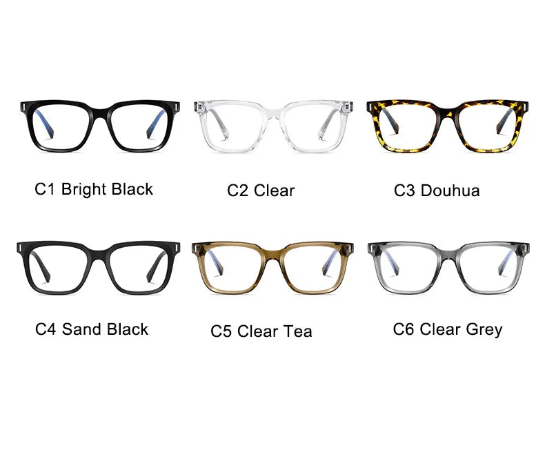 Square Transparent Gray Reading Glasses Men Fashion Computer Eyeglasses Women Blue Light Blocking Optics Presbyopic Glasses