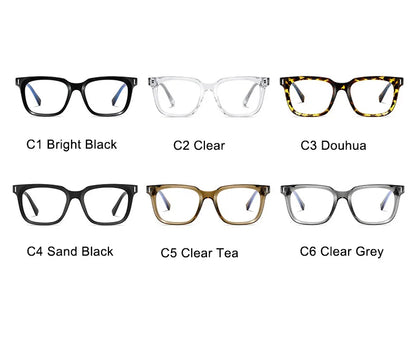 Square Transparent Gray Reading Glasses Men Fashion Computer Eyeglasses Women Blue Light Blocking Optics Presbyopic Glasses