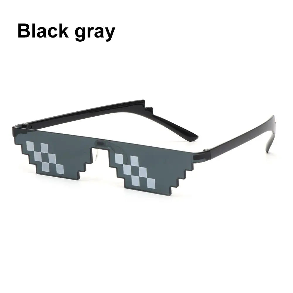 NEW Design Funny Mosaic Sunglasses Thug Life Sun Glasses Pixel Black Retro Gamer Robot Sunglasses Birthday Party Cosplay Favors Mask