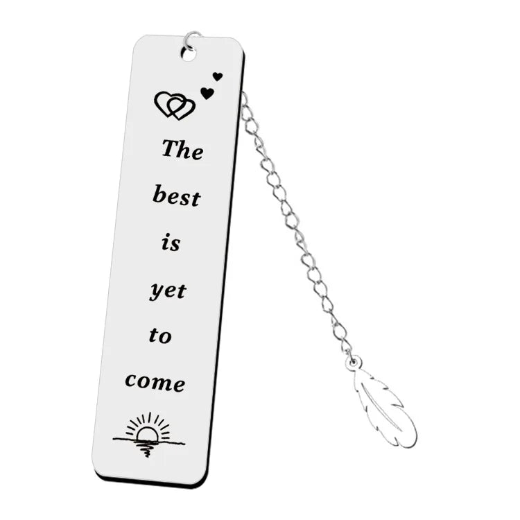 Stainless Steel Metal Leaf Pendant Bookmark Student Teacher Engraved Gift Reading Bookmark School Supplies Teacher's Day Gift