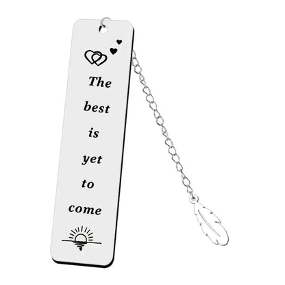 Stainless Steel Metal Leaf Pendant Bookmark Student Teacher Engraved Gift Reading Bookmark School Supplies Teacher's Day Gift
