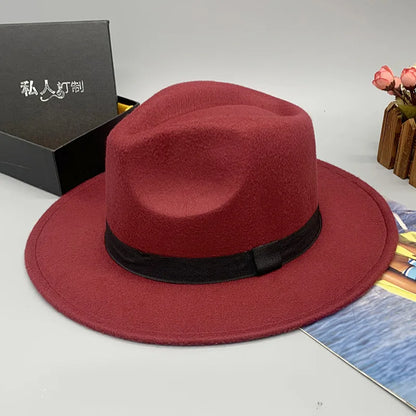 men hats feather men fedoras lady woolen felt church hat unisex  bowknot  jazz hat for men and women