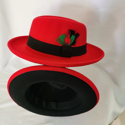 men hats feather men fedoras lady woolen felt church hat unisex  bowknot  jazz hat for men and women
