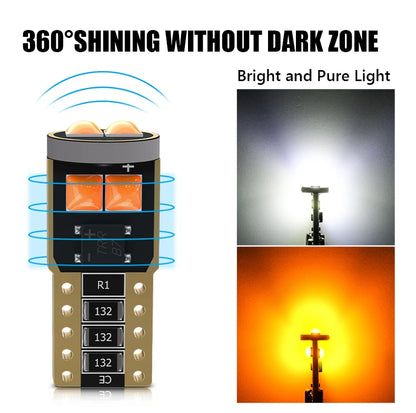 10PCS T10 W5W LED Bulbs Canbus 3030 6 LED Chips 12V For Car License Plate Light Interior Dome lights Reading Lamp 6000K White