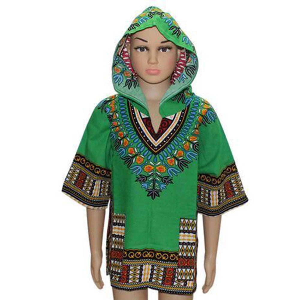 Kids 2019 Child New Fashion Design Traditional African Clothing Print Dashiki T-shirt For Boys and Girls