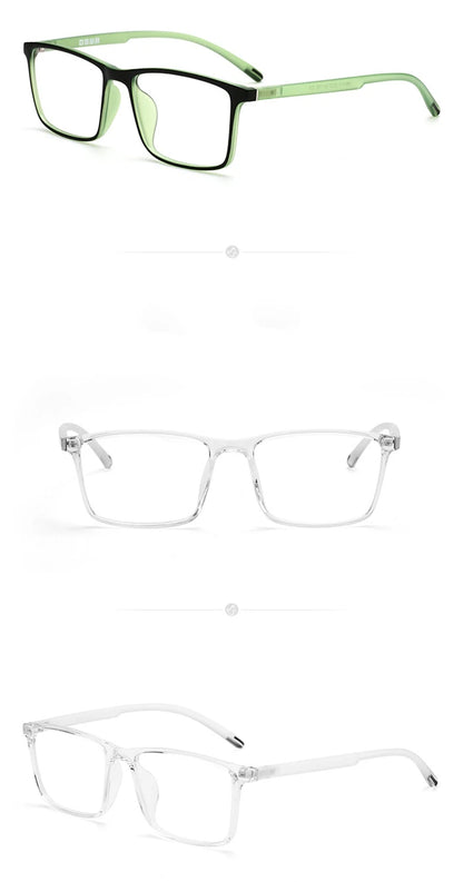 0 -0.5 -0.75 -1.0 To -6.0 Minus Degree TR90 Square Prescription Eyeglasses Women Men Ultralight Business Computer Optical Glasse