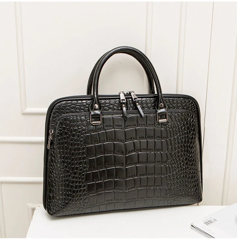 Oyixinger 2024 Women's Bag Professional Business Women Shoulder Bag Leather Briefcase For 14-inch Laptops Fashion Solid Handbags