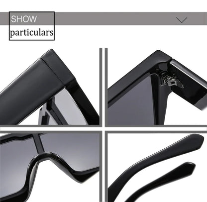 OEC CPO Oversized One Piece Sqaue Sunglasses Women Fashion Big Frames Sun Glasses For Men Brand Eyeglasses Ladies Eyewear UV400