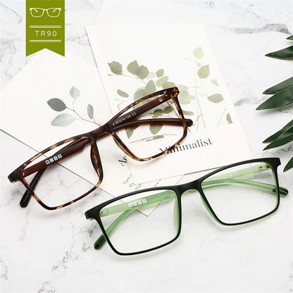 0 -0.5 -0.75 -1.0 To -6.0 Minus Degree TR90 Square Prescription Eyeglasses Women Men Ultralight Business Computer Optical Glasse