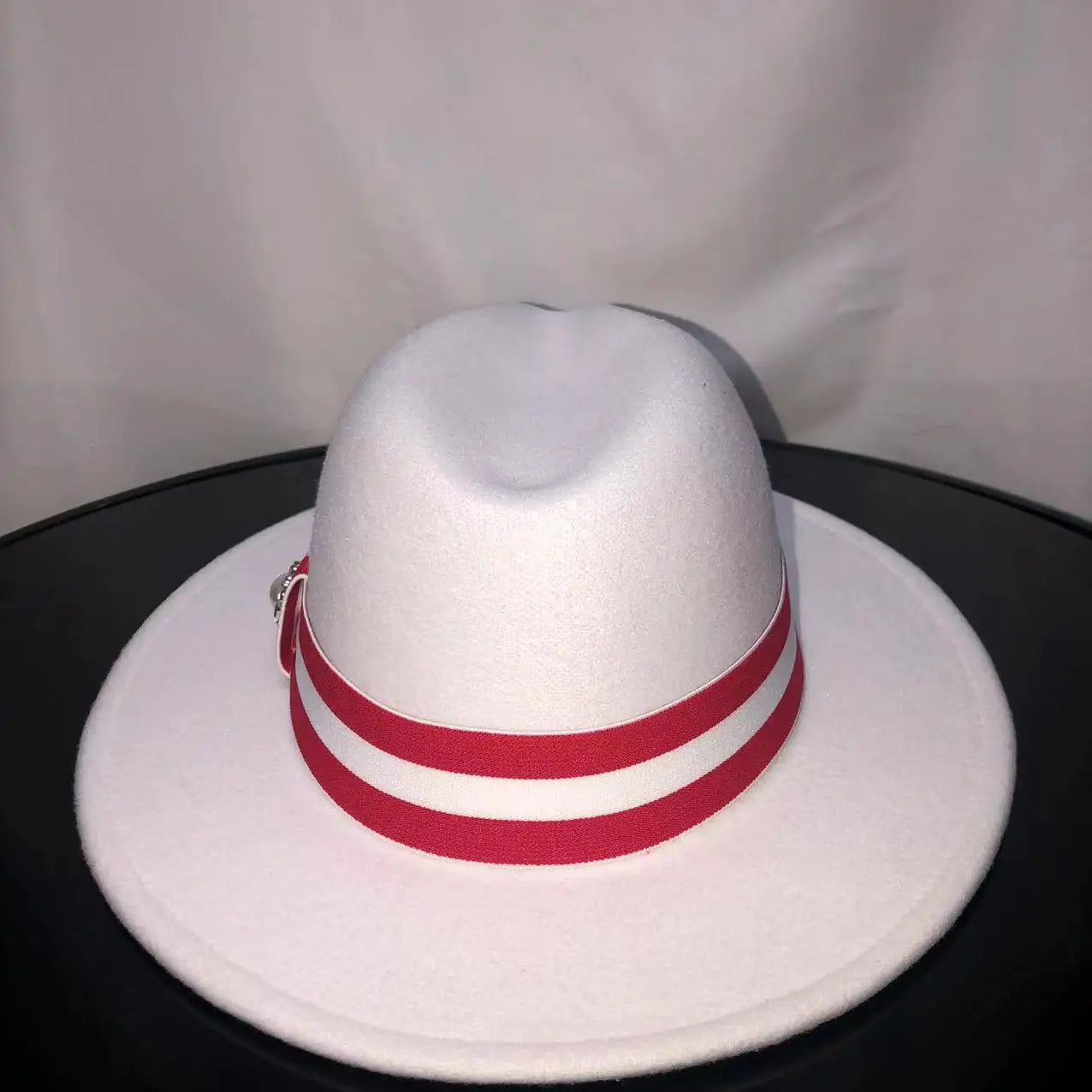 Fedora hat men and women jazz hat stretch ribbon accessories white top hat church men's winter