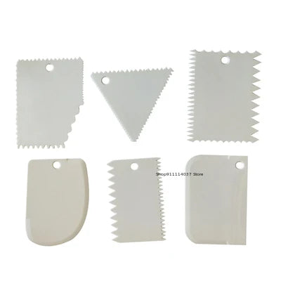 6PCS Pottery Plastic Scraper Tools Clay Sculpture Tooth Shape Pottery Clay Sculpture Carving Tool DIY Clay Texture Scraper