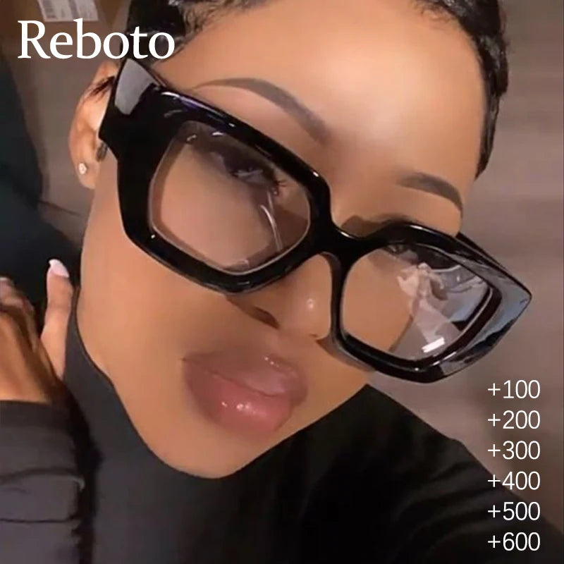 Brand Prescription Reading Glasses Frame Oversized Square Computer Transparent Women Eyeglasses Female Big Frame Optical Eyewear