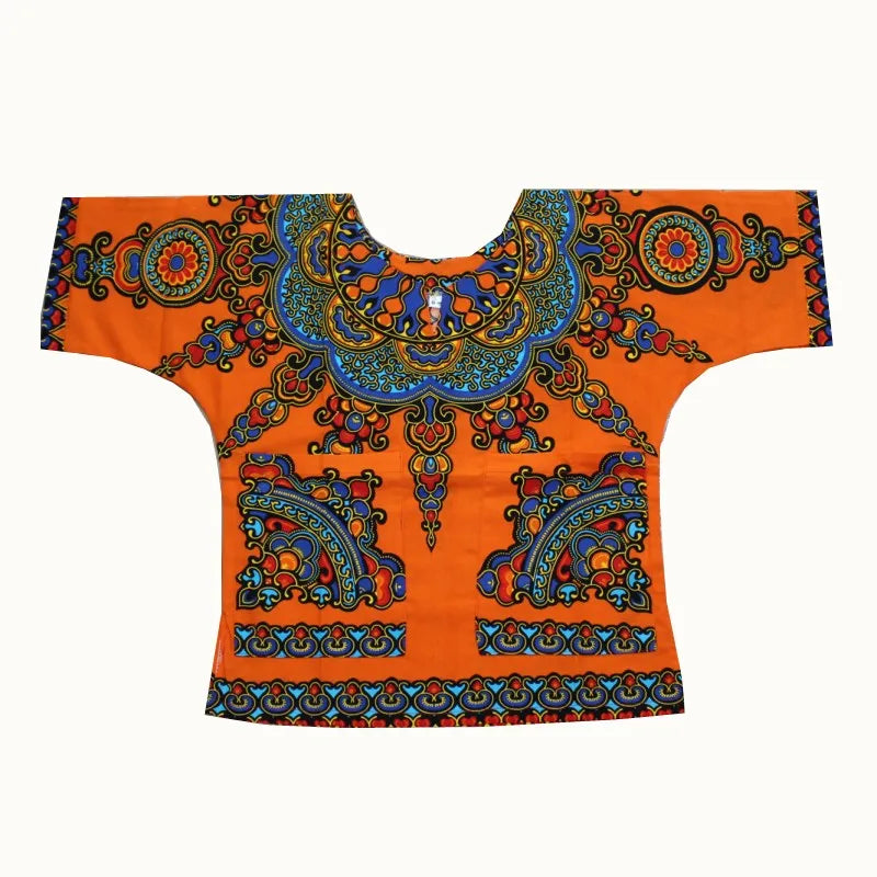 Kids 2019 Child New Fashion Design Traditional African Clothing Print Dashiki T-shirt For Boys and Girls