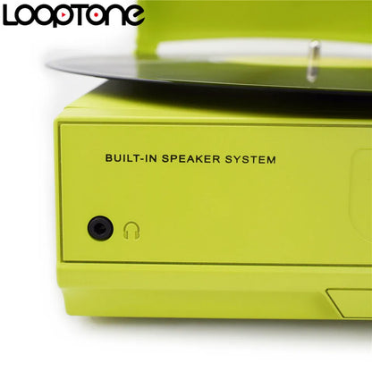 LoopTone 33/45/78 RPM Bluetooth Vinyl LP Record Player Turntable Built-in Speaker Headphone Jack&RCA Line-out AC110~130&220~240V