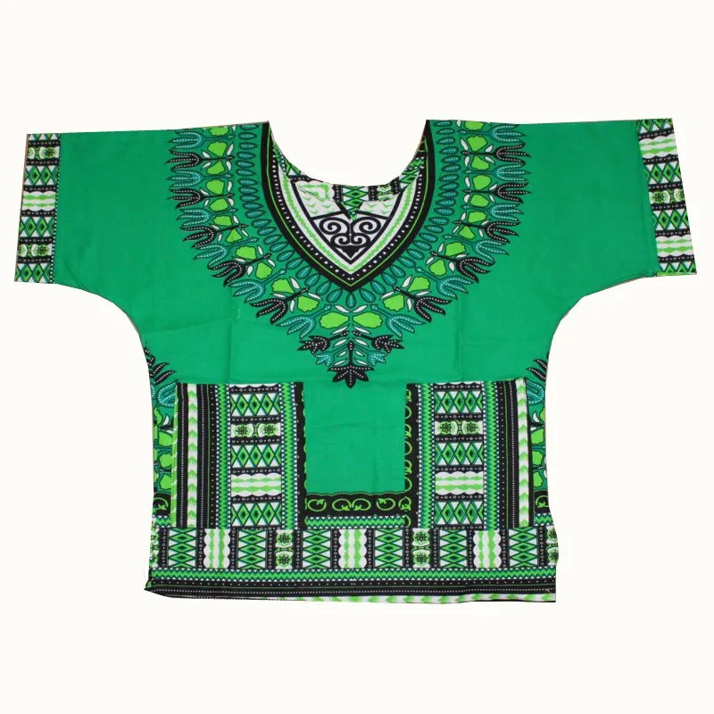 Kids 2019 Child New Fashion Design Traditional African Clothing Print Dashiki T-shirt For Boys and Girls