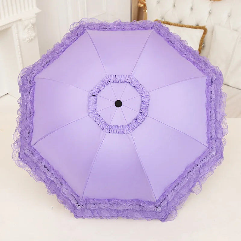 Lace Folding Umbrella Fashion UV Protection Parasol Princess Rain Umbrella Ultra Light Sun Umbrella Women