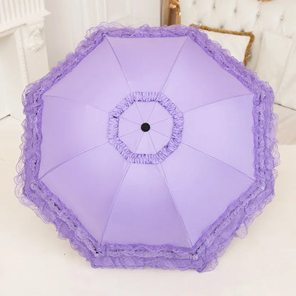 Lace Folding Umbrella Fashion UV Protection Parasol Princess Rain Umbrella Ultra Light Sun Umbrella Women
