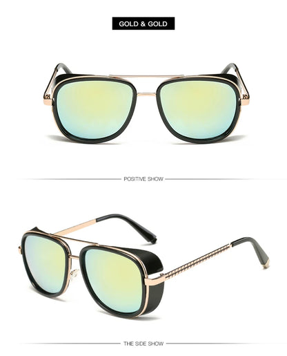 2019 Iron Man 3 Tony Stark Sunglasses Male Vintage Steampunk Oculos De Sol sun glasses for men