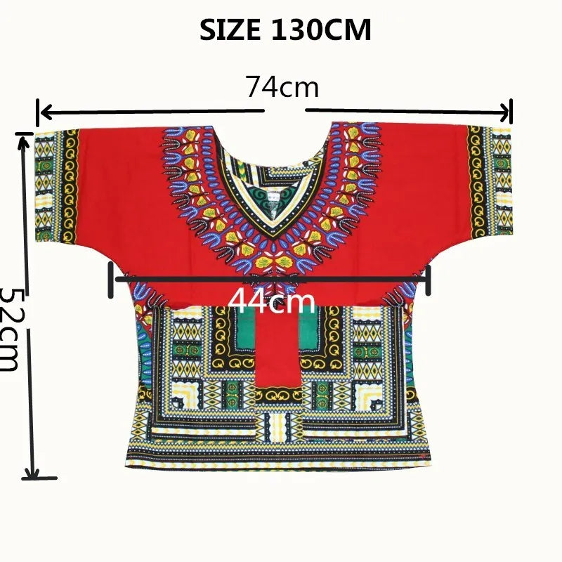 Kids 2019 Child New Fashion Design Traditional African Clothing Print Dashiki T-shirt For Boys and Girls