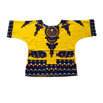 Kids 2019 Child New Fashion Design Traditional African Clothing Print Dashiki T-shirt For Boys and Girls